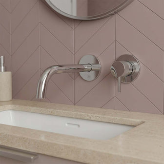 chrome 2 hole basin tap with single lever handle Main image