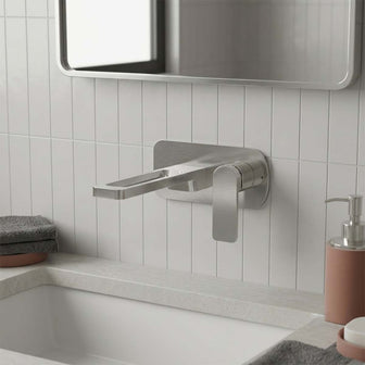 chrome 2 hole wall mounted basin mixer Main image