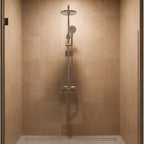Thermostatic Shower 3 Outlet Adjustable Riser with Hand Shower and Bath Spout and Overhead Shower