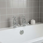 chrome bath pillar taps traditional style