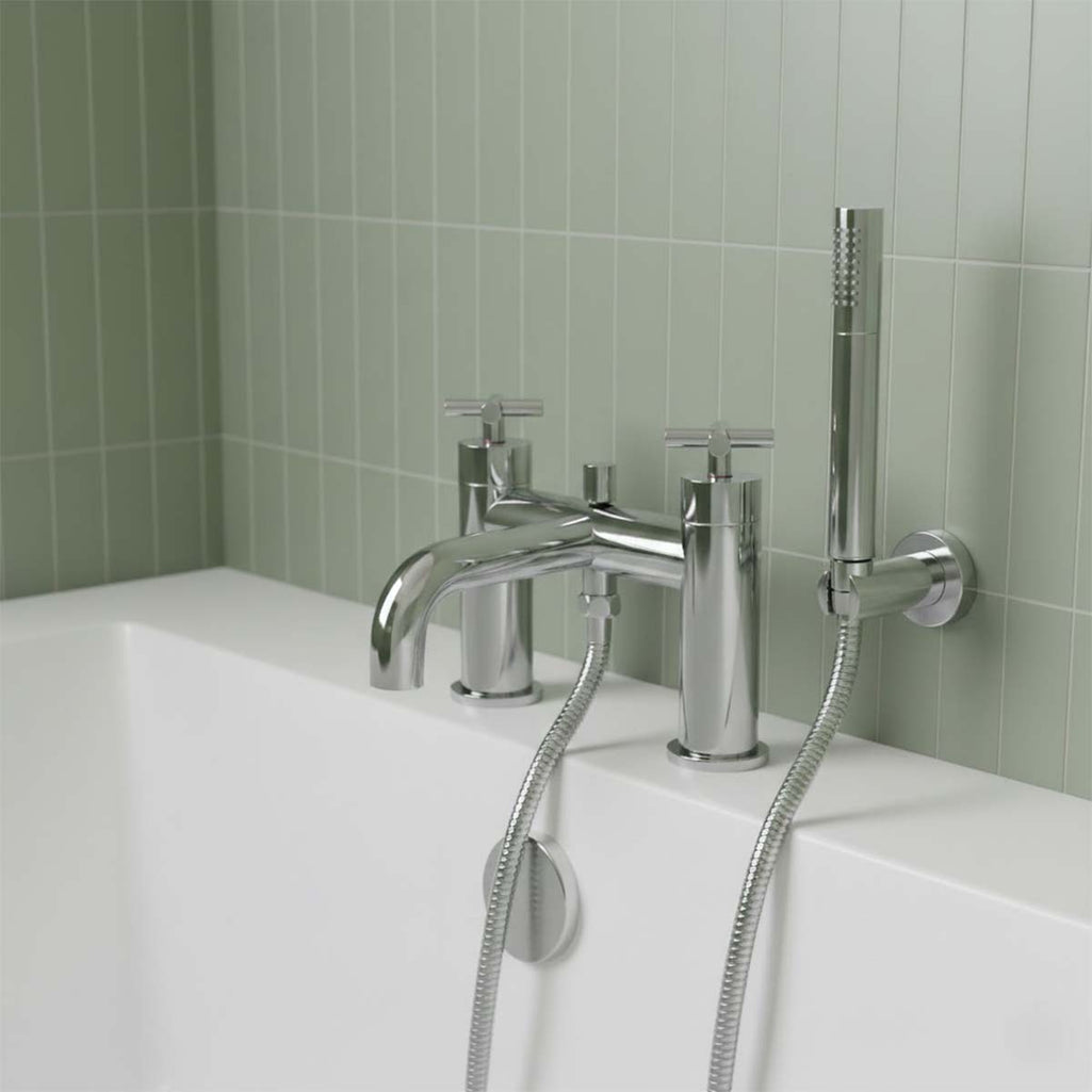 chrome bath tap with shower attachment 