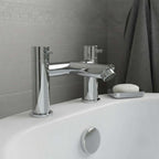 chrome bridge bath filler tap deck mounted
