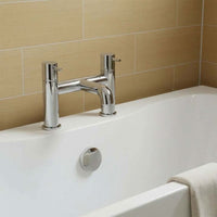 chrome bridge bath tap deck mounted