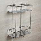 chrome double tier shower caddy with hooks 