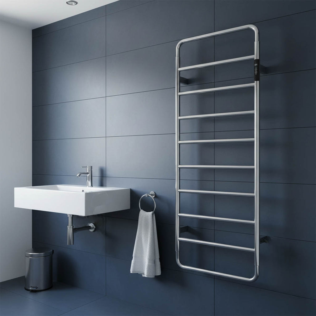 chrome electric towel rail with thermostat