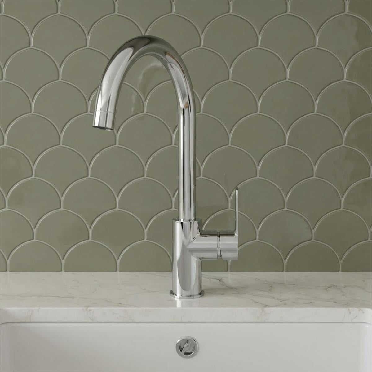 chrome mono kitchen sink tap monobloc