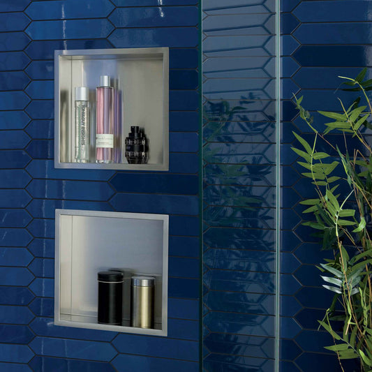 Square chrome shower niche 300 x 300mm 1000