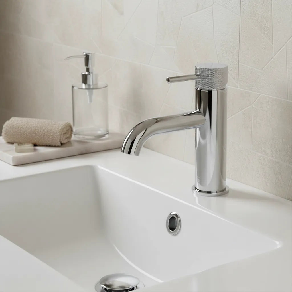 Chrome single lever basin mixer tap