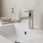 chrome single lever basin mixer tap deck mounted 