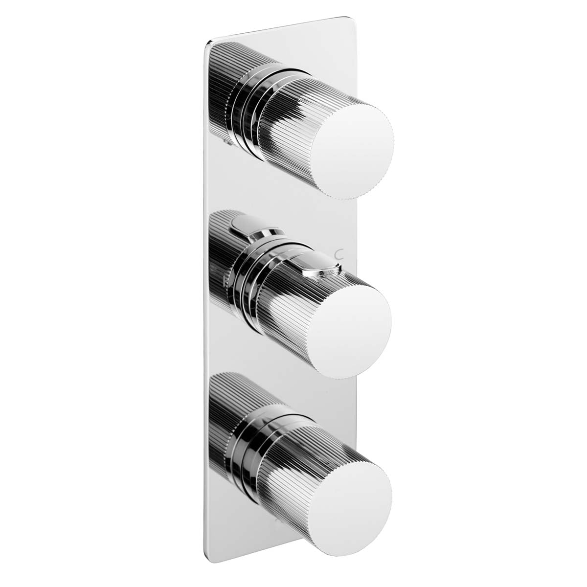 chrome thermostatic shower mixer valve for two outlets