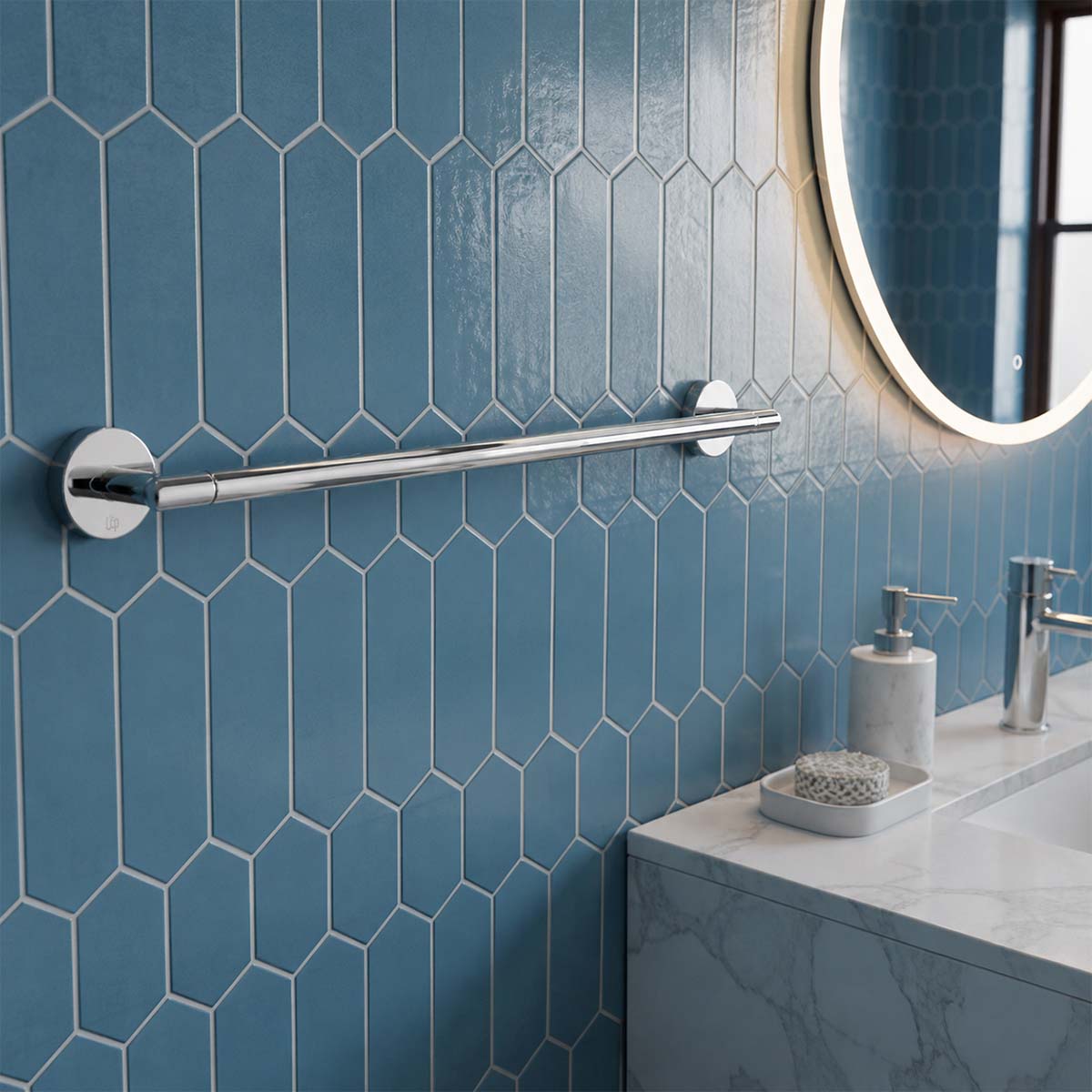 chrome towel holder bar - wall mounted