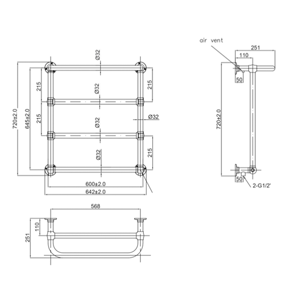 Towel warmer for bathroom chrome