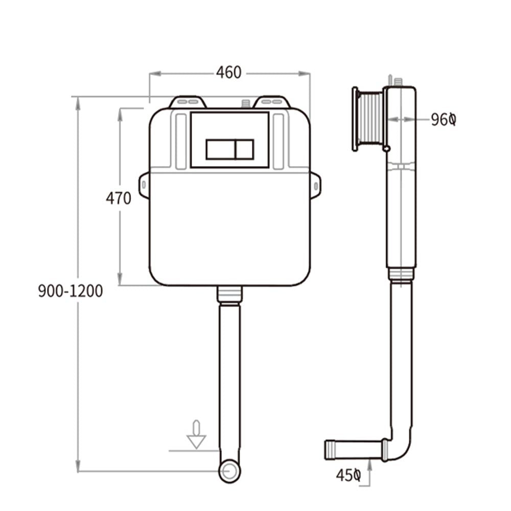concealed cistern 1200mm