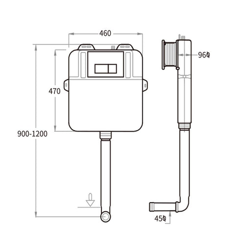 concealed cistern 1200mm
