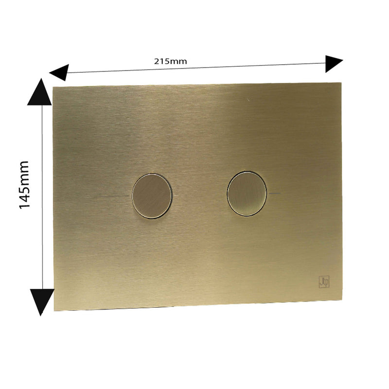 Serene Concealed Cistern Dual Push Button Cover Brushed Brass