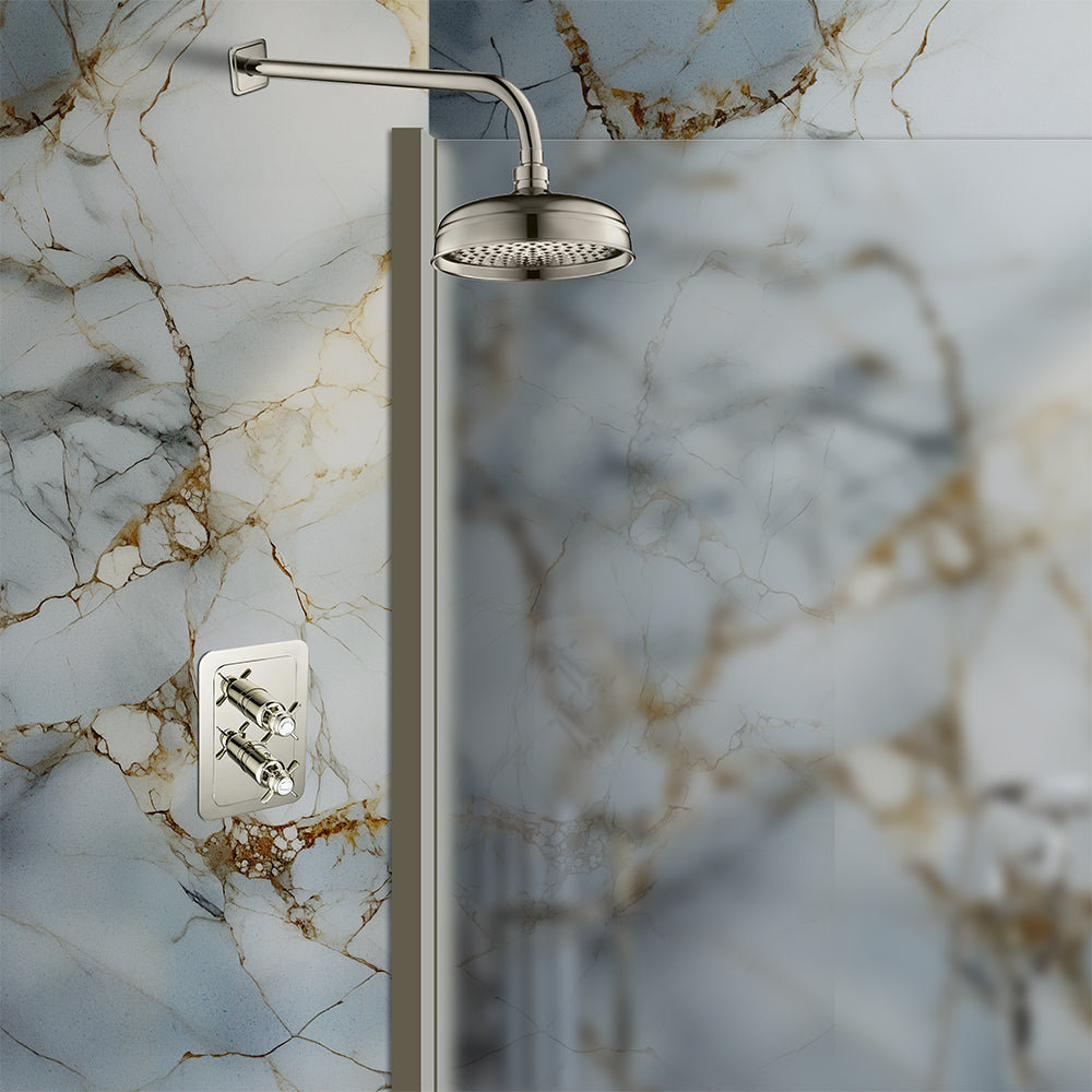 thermostatic shower mixer valve 1 outlet- brushed nickel