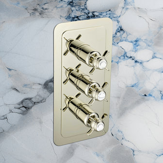 thermostatic shower valve with 2 way diverter Brushed Nickel  Main image