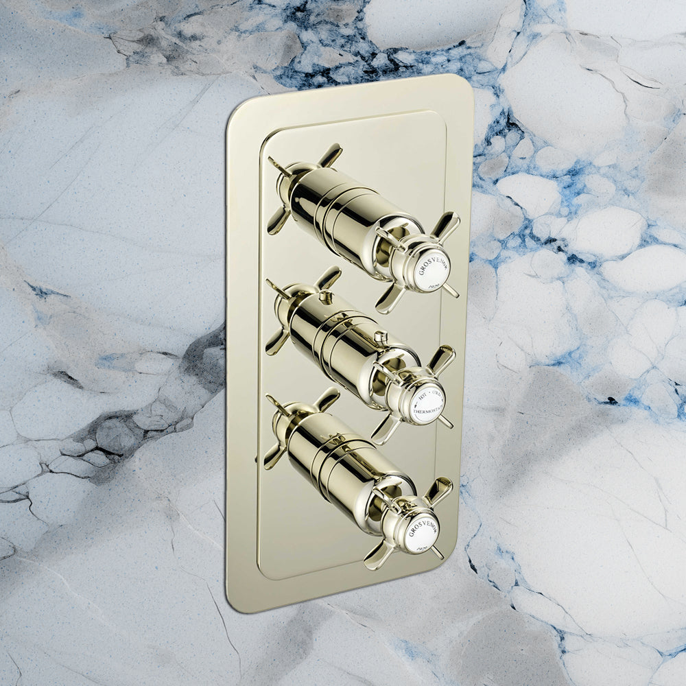 thermostatic shower valve with 2 way diverter Brushed Nickel 