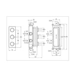 concealed thermostatic shower mixer valve for two outlets with three dials 