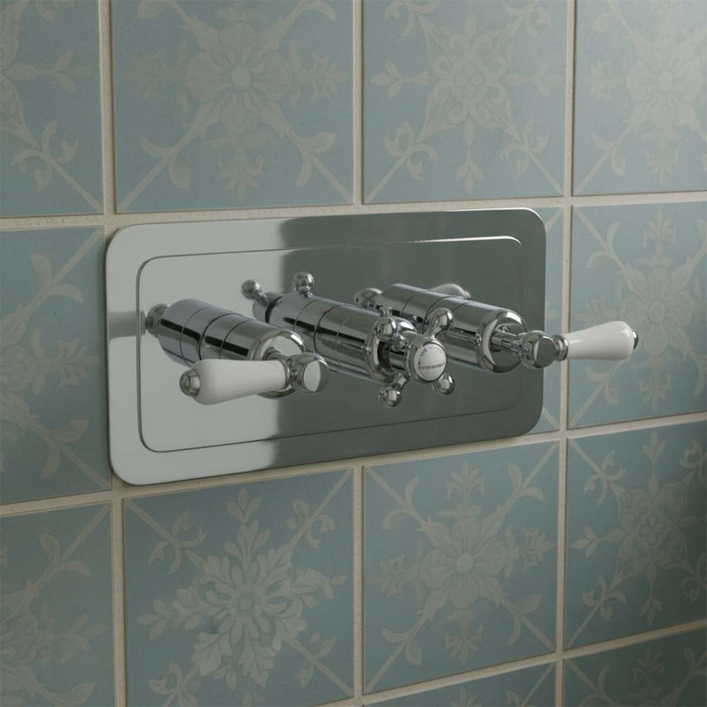 concealed three way lever shower valve - chrome  