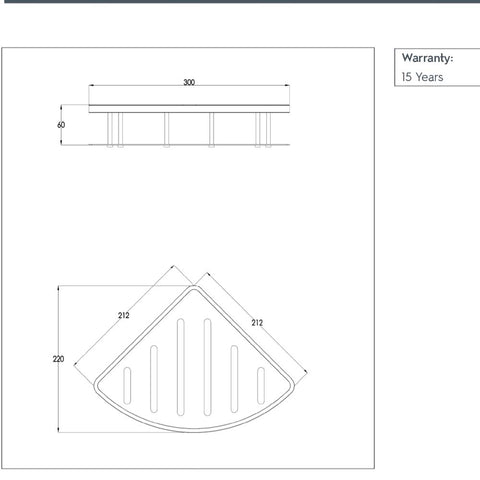 Triangle Corner Shower Shelf Basket Brushed Brass