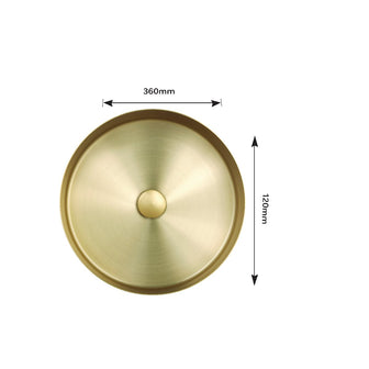 Gold Round Countertop Basin & Tall Basin Mixer Tap with Designer Handle in Brushed Brass Secondary image