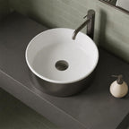 countertop basin made of ceramic and stainless steel - gunmetal