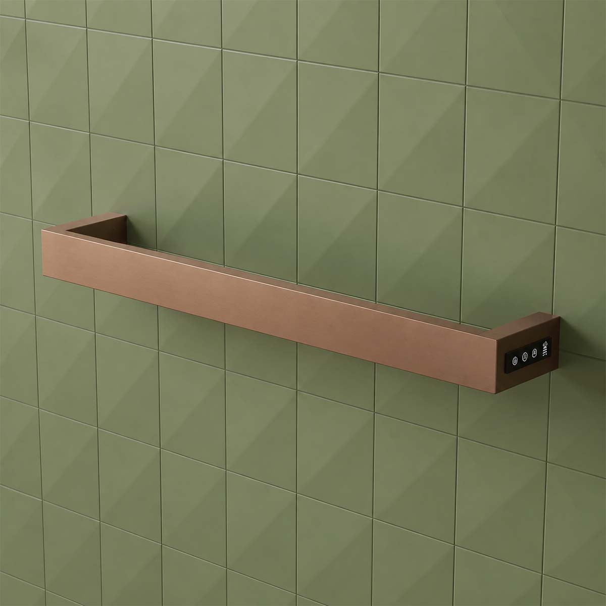 dark bronze electric towel bar with timer