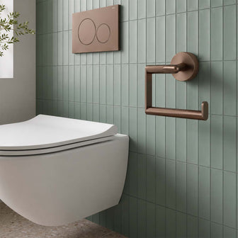 dark bronze toilet paper holder with square arm Main image
