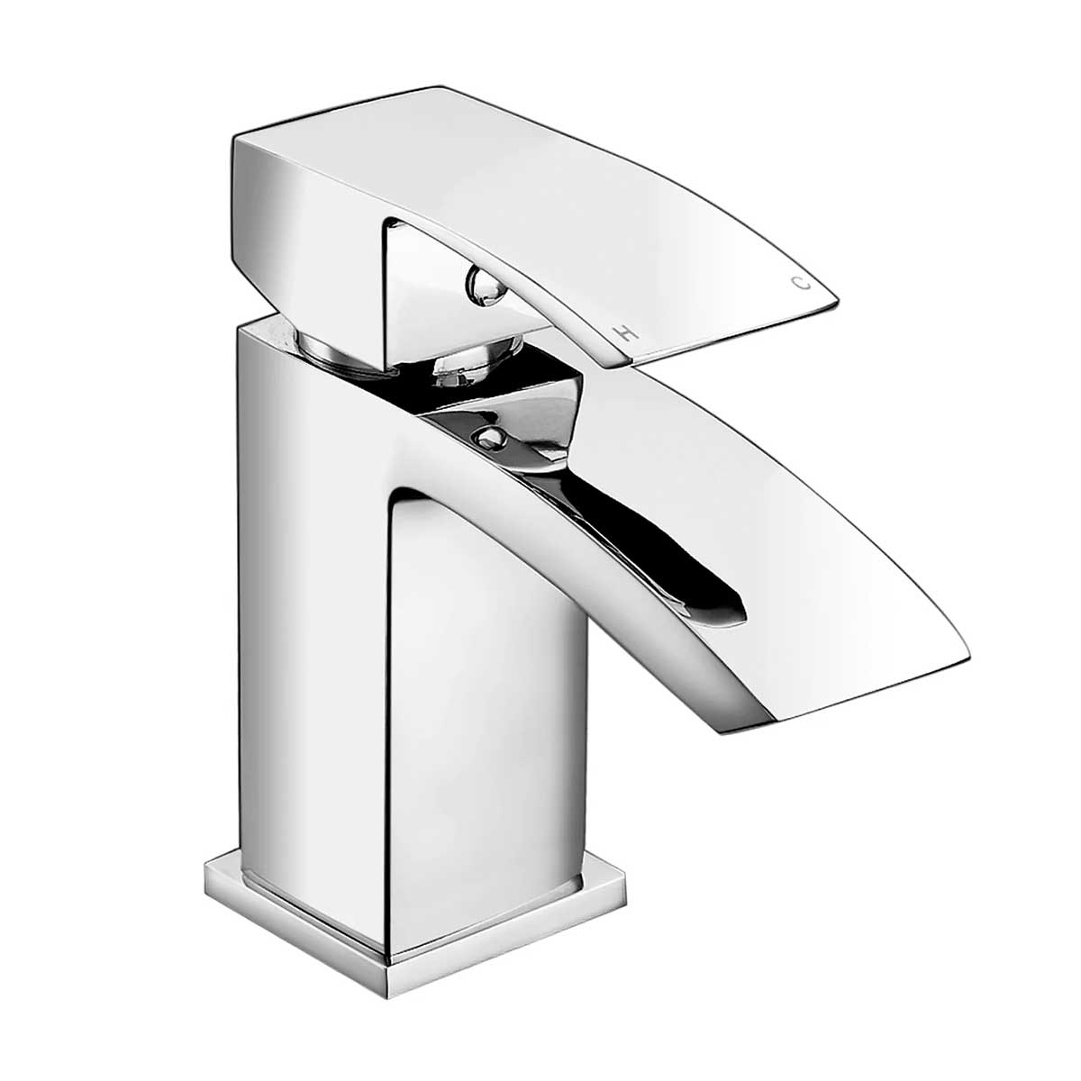 Single Lever Waterfall Basin Tap with Click Clack Waste Main image