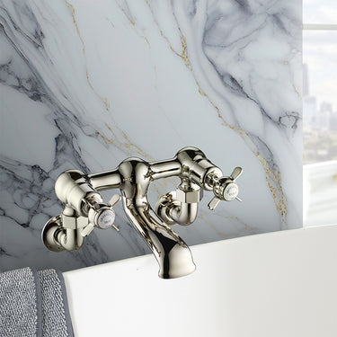Nickel Finish Traditional Wall Mounted Bath Filler Tap