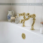 deck mounted bath filler mixer tap - gold