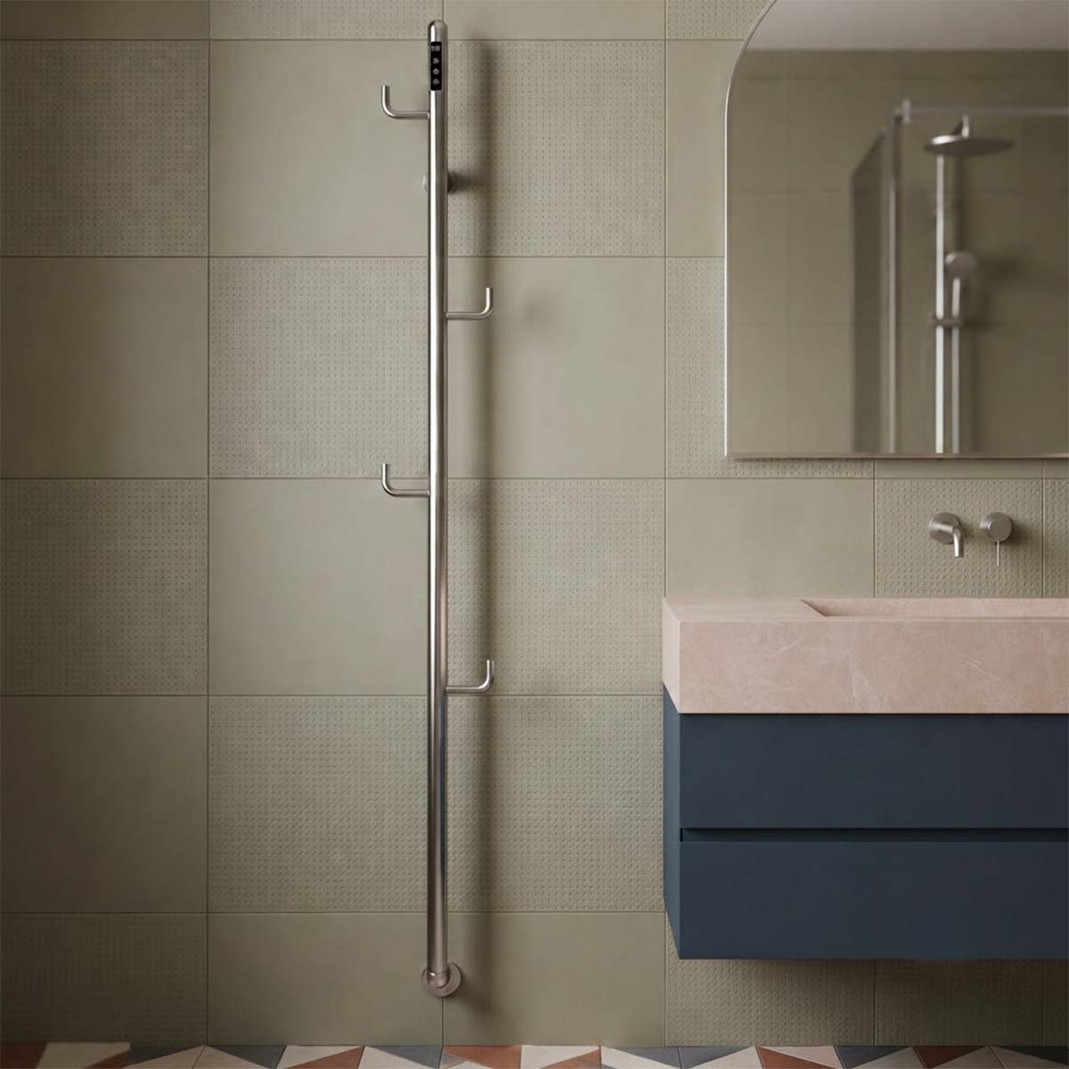 designer electric heated towel bar vertical 