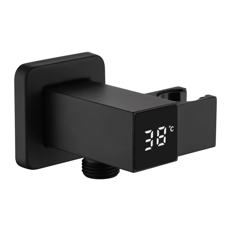 Wall-Mounted Digital Display Shower Holder with Bracket and Handheld Shower- Matt Black