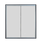 double door bathroom cabinet with mirror, defogger and shaving socket -  black frame 