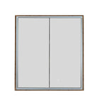 double door bathroom cabinet with mirror, defogger and shaving socket - bronze frame 