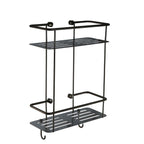 double square shower basket  - brushed black