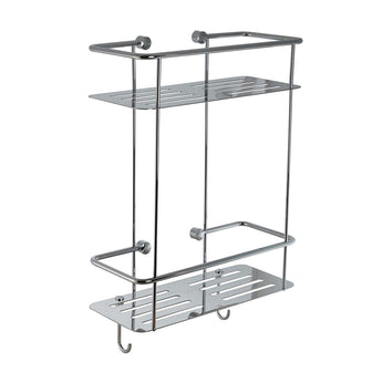 double tier square shower basket wall mounted - chrome Main image
