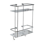 double tier square shower basket wall mounted - chrome