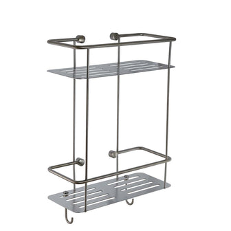 double tier square shower basket wall mounted - stainless steel Main image
