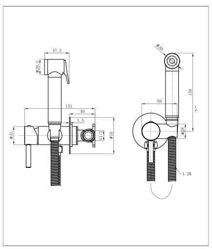 stainless steel douche kit