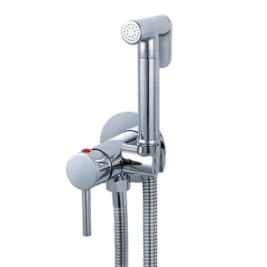 Wall Mounted Douche Spray Kit with Single Lever Temperature Control  Chrome Finish 
