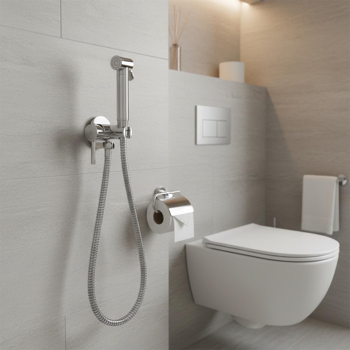 douche sprayer kit with temperature control - chrome  Main image