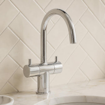 Dual Lever Basin Mixer Tap with Swivel Spout - Chrome Main image