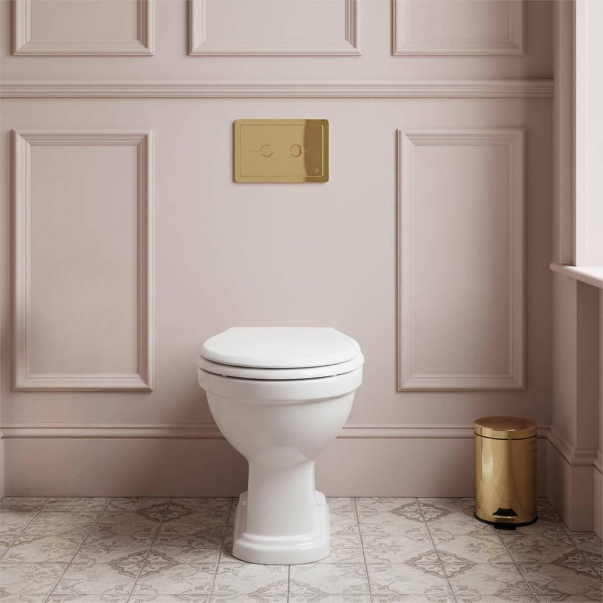 dual flush plate traditional style - gold 