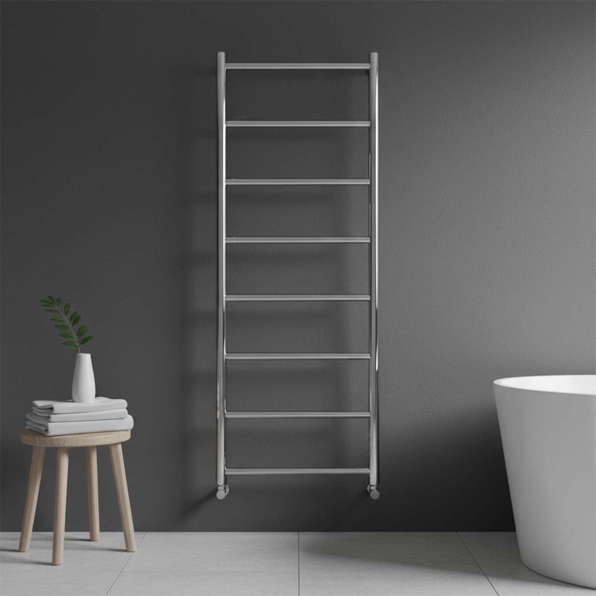 dual fuel towel rail chrome