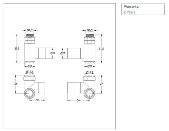 Dual Fuel Radiator Valves (Pair) - Stainless Steel Secondary image