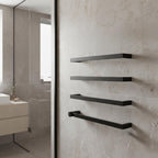 electric bars heated towel rail matt black