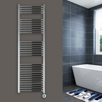 chrome electric towel rail with thermostat Main image