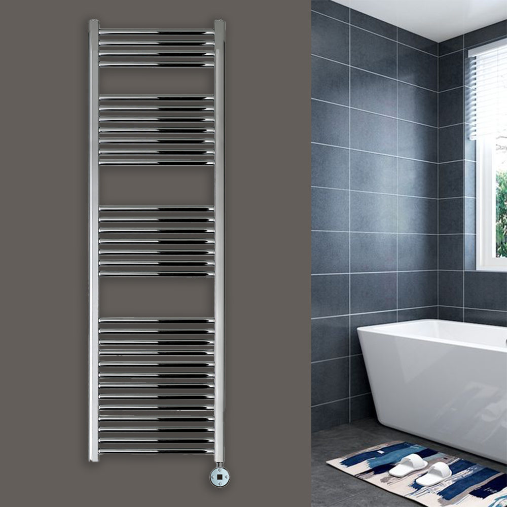 chrome electric towel rail with thermostat